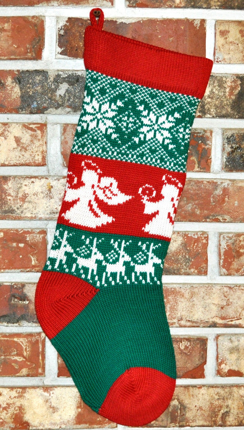 Medium Personalized Knit Christmas Stockings