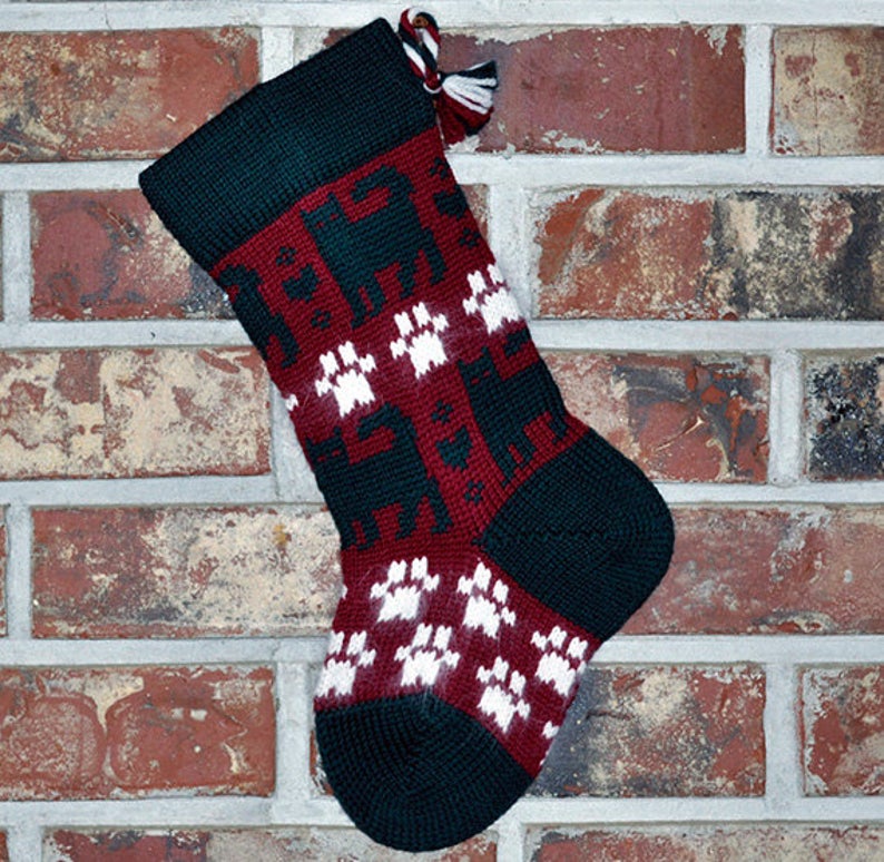 Small Knit 100% U.S. Wool Handmade Christmas Stocking